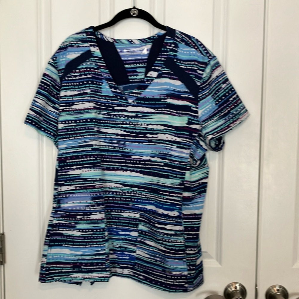 White Cross Fit Scrub Top